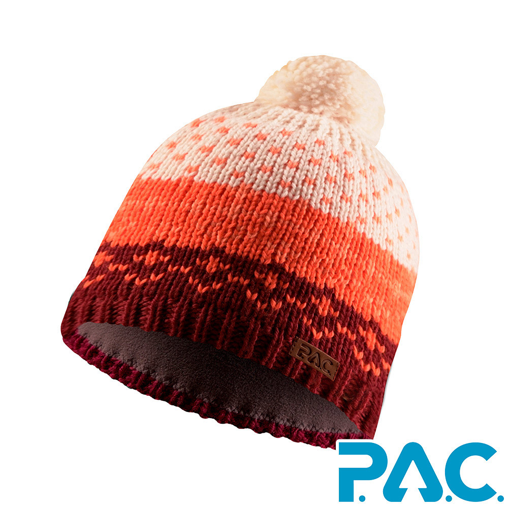 【PAC 德國】Lidda羊毛fleece帽(PAC20201006橘黑/透氣/抗臭/針織帽)