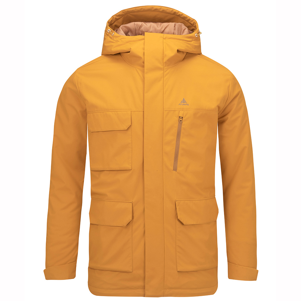 男款防水透濕石墨烯科技纖維單件式外套(A1GA2535M金黃棕/保暖外套/通勤外套/風衣外套)