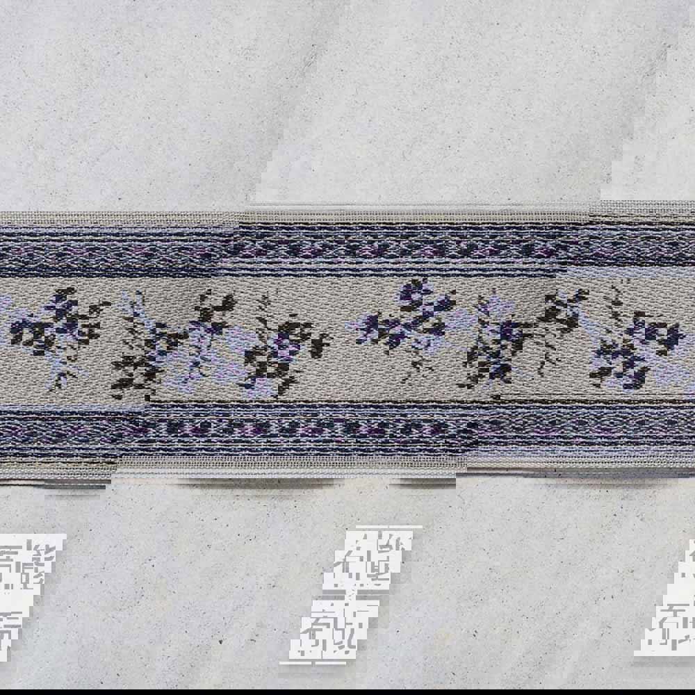 高田織物 榻榻米邊條  Lavender-奶油色