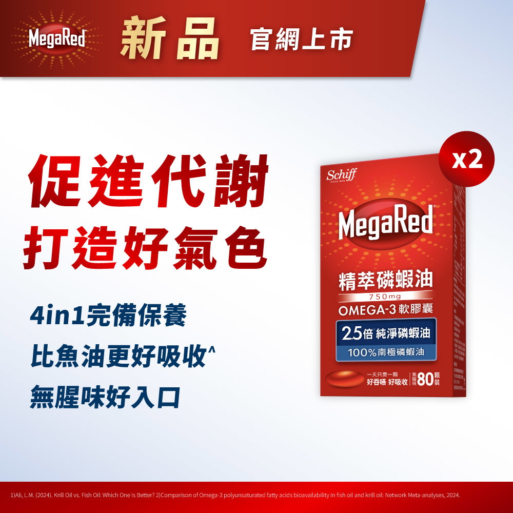 MegaRed 精萃磷蝦油80錠*2瓶