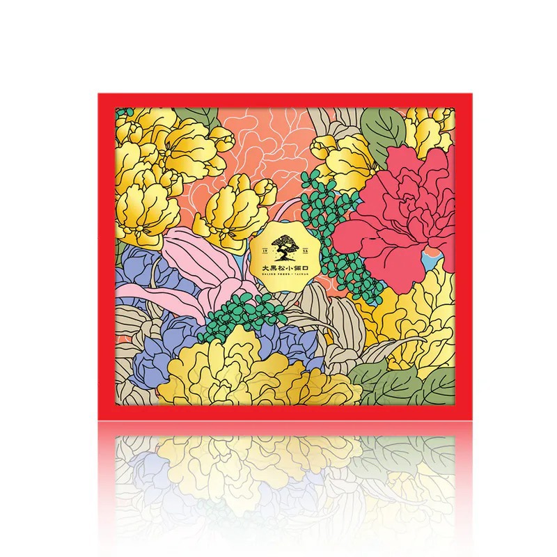 【大黑松小倆口】御禧禮盒(蜂覓菓子*2+咖啡杏仁*2+雜糧巧棒*2+桑椹菓子*2+椰圈*2+檸檬三明治*2+奶油牛軋糖*2+歐香咖啡*2)(春節禮盒)