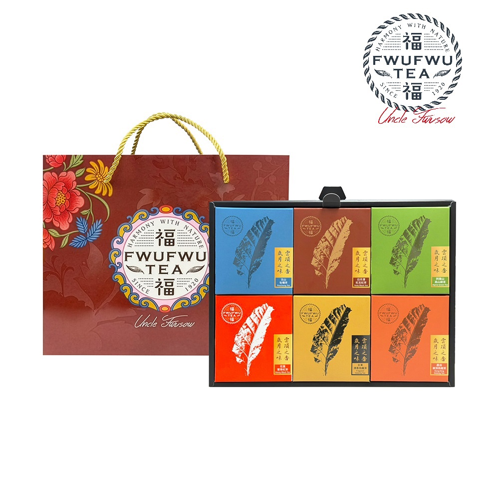 10%❣️紅利回饋【福福茶】吉祥六韻禮盒 (3公克x5袋x6盒)