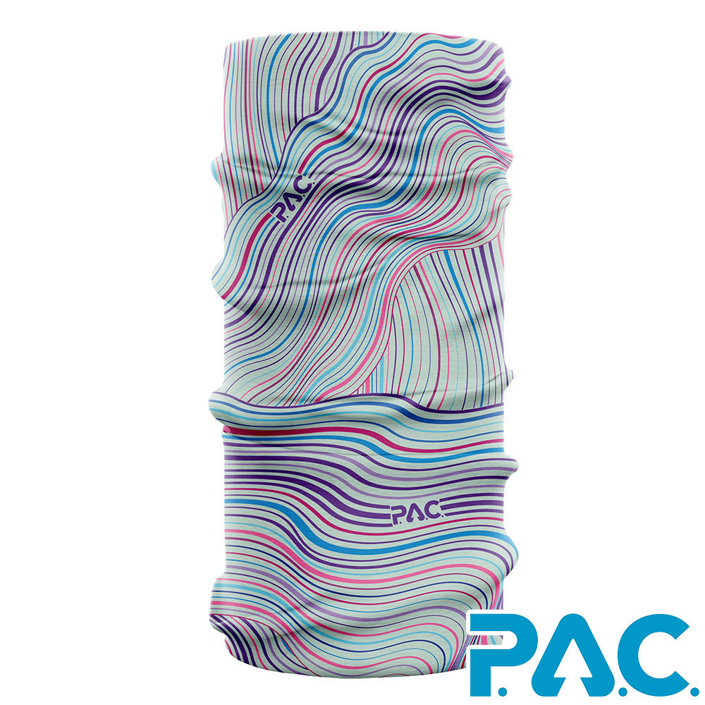 【PAC 德國】透氣排汗經典頭巾(PAC8810460自由線條/透氣/抗臭/快乾/抗UV/無縫頭巾)