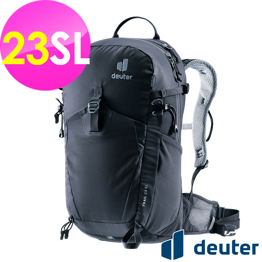 【deuter 德國】TRAIL輕量拔熱透氣背包/登山背包23SL(3440424黑/女性窄肩款)