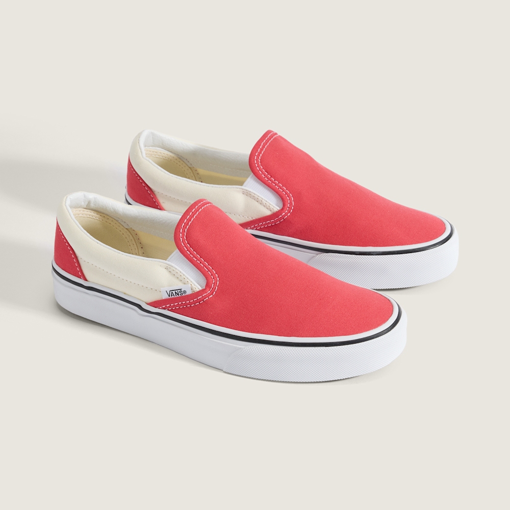 Classic Slip-On 紅色/米白色滑板鞋