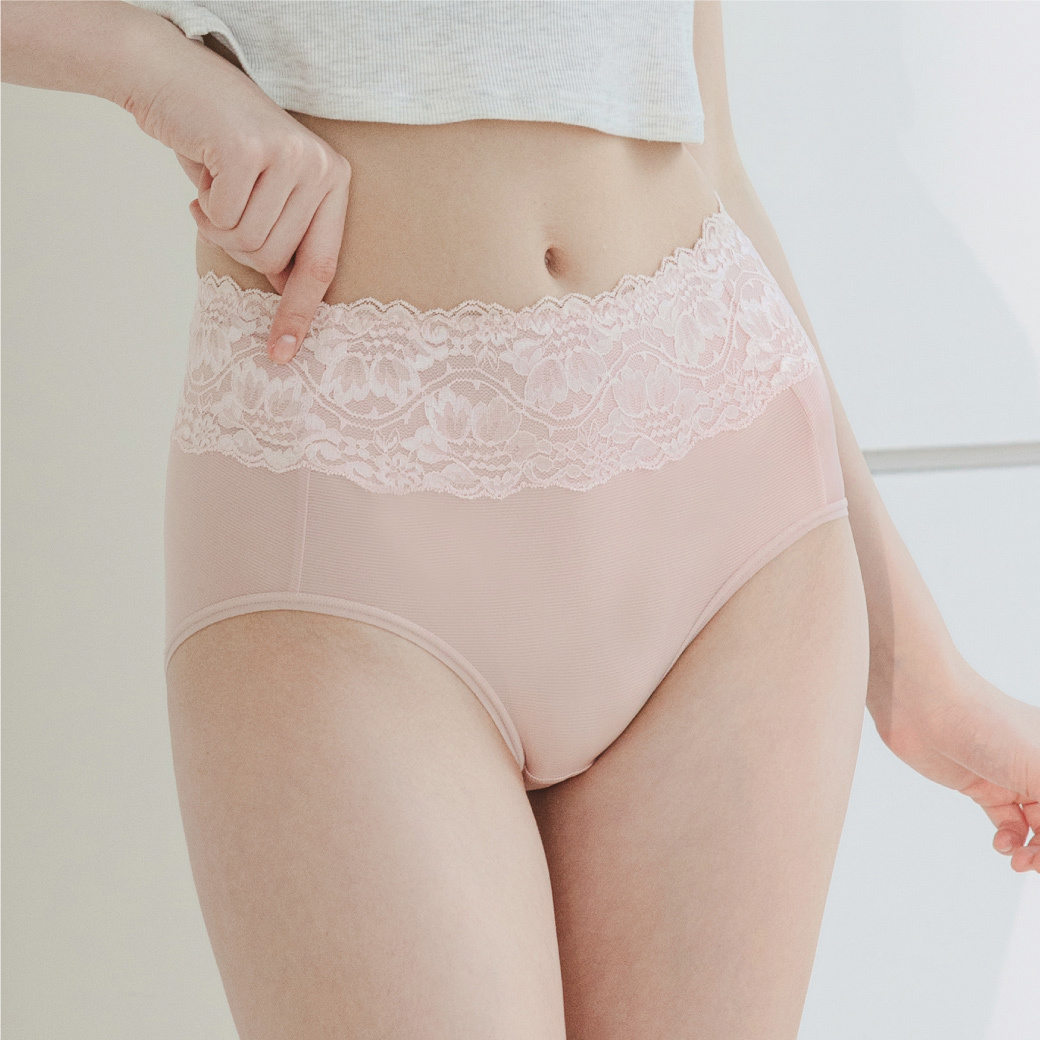 NEW【推推肉】M-XL 高腰涼感・輕收腹無重力內褲｜珍珠粉  #3215