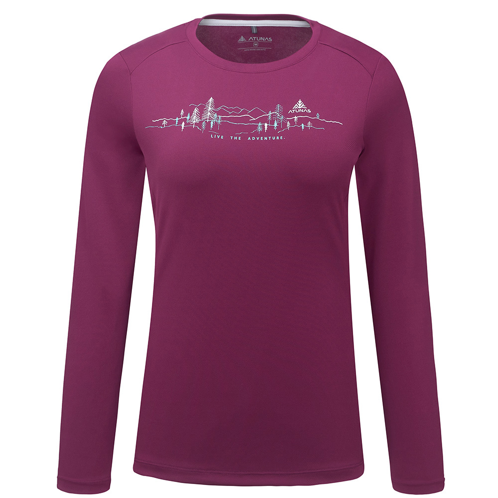 女循環抑菌長袖排汗T恤(A1TSHH02WC酒紅/透氣排汗/樂遊戶外)