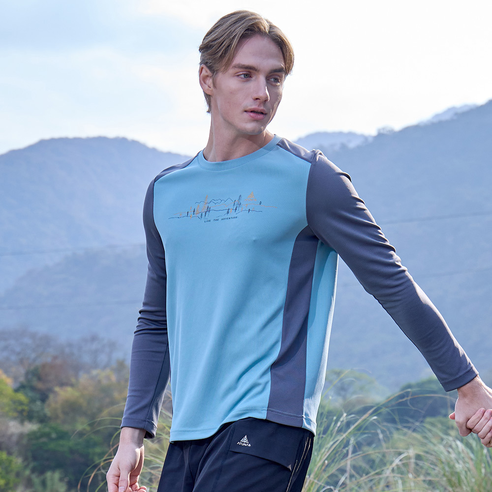 男循環抑菌長袖排汗T恤(A1TSHH01MC淺灰/透氣排汗/樂遊戶外)