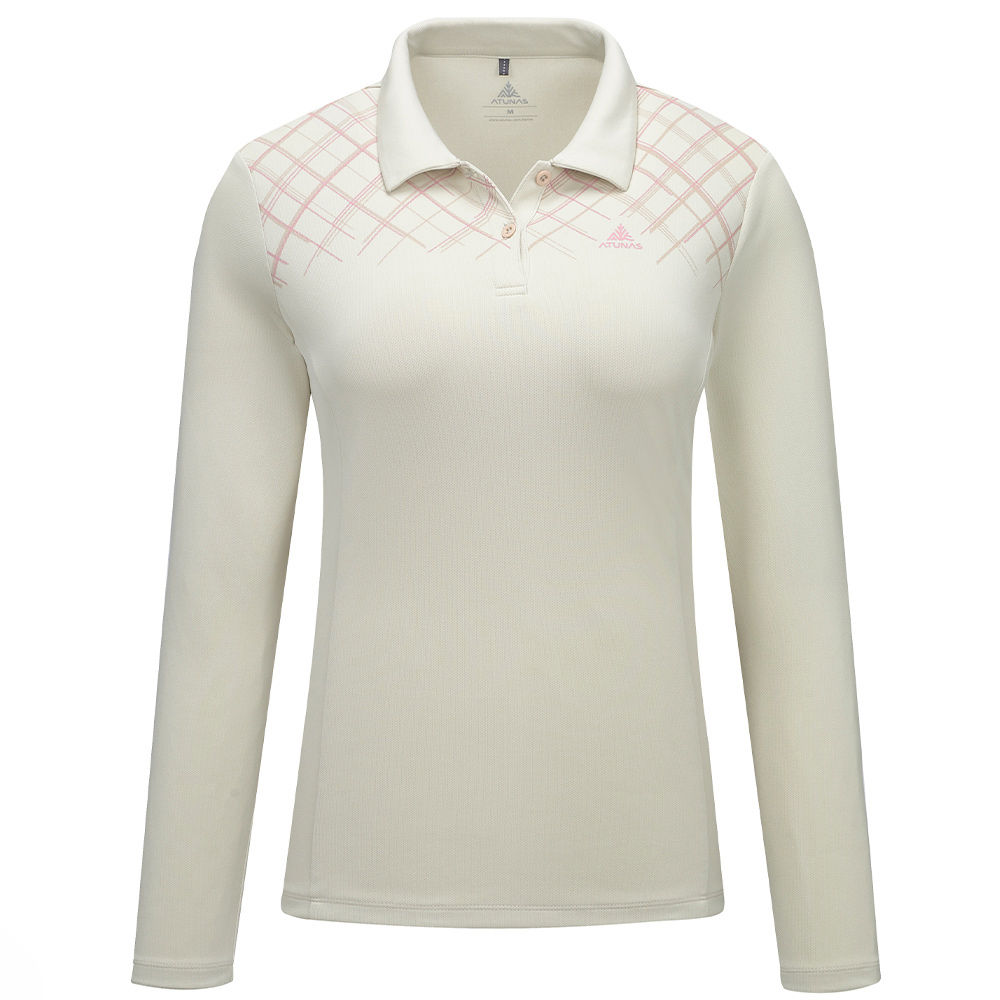 女循環抑菌長袖排汗POLO衫(A1PSHH02WC米卡/抑菌排汗衣/排汗快乾/都會休閒)