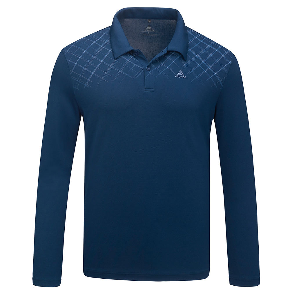 男循環抑菌長袖排汗POLO衫(A1PSHH01MC藍/抑菌排汗衣/排汗快乾/都會休閒)