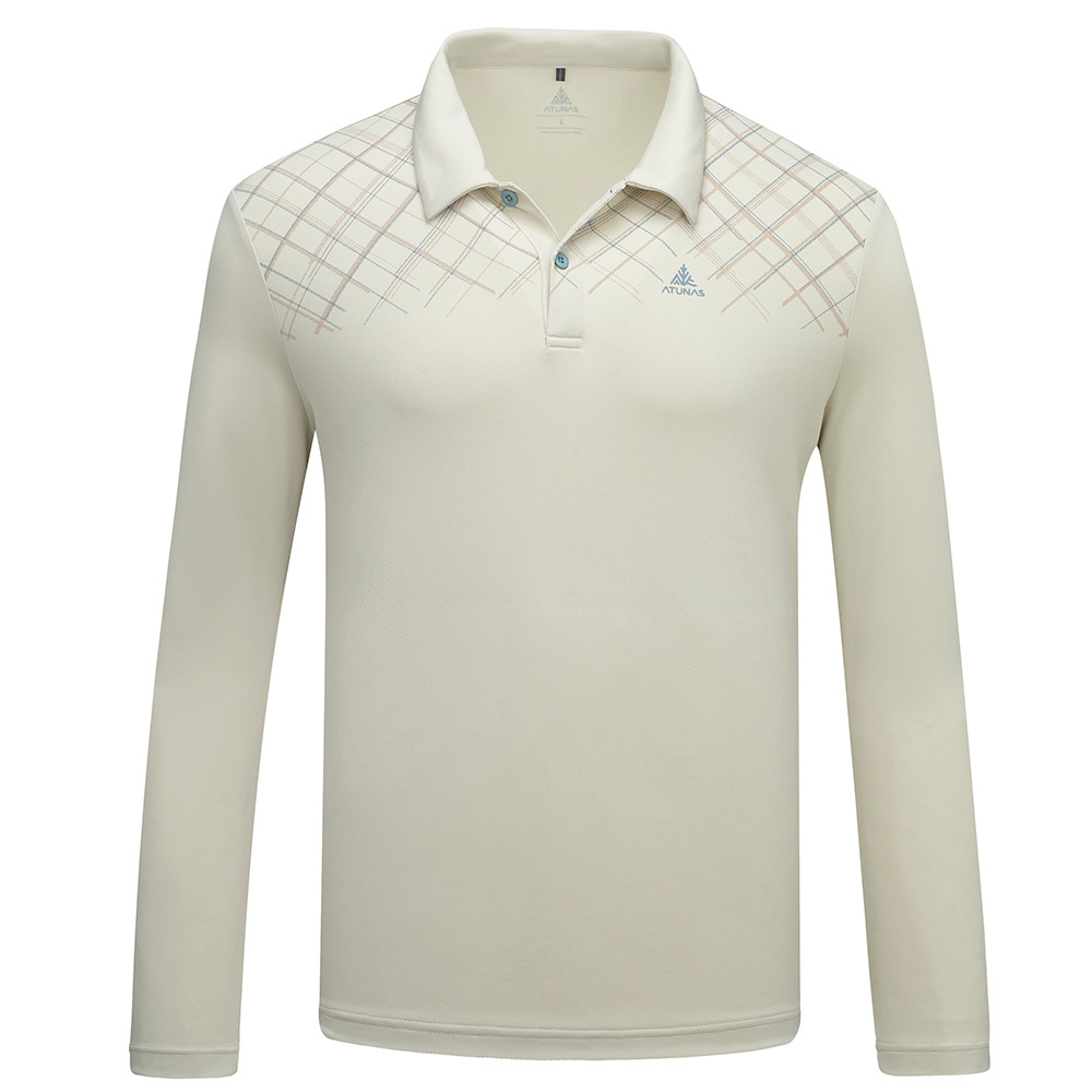 男循環抑菌長袖排汗POLO衫(A1PSHH01MC米卡/抑菌排汗衣/排汗快乾/都會休閒)