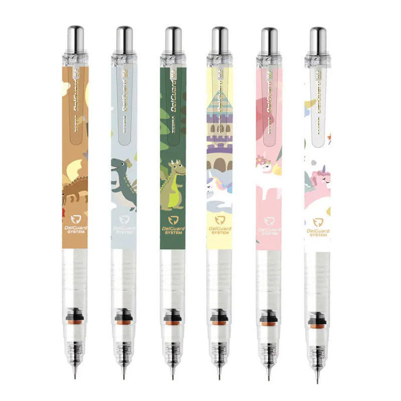 (限定)斑馬ZEBRA 幻想世界系列 DelGuard不易斷芯自動鉛筆(MA85-PB)-茶/淺藍/綠/黃/白/粉紅