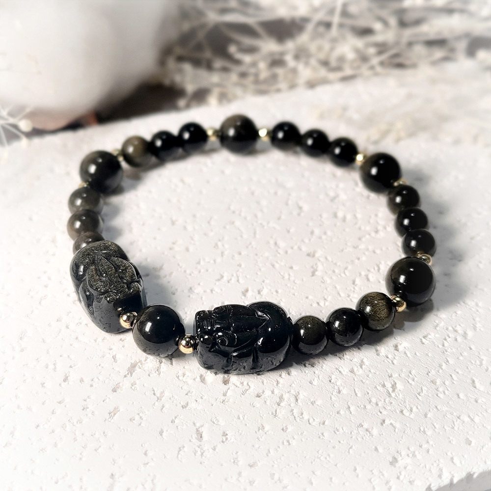 金曜石貔貅手鍊 (招財/保平安/辟邪擋煞/提升正能量/招貴人)