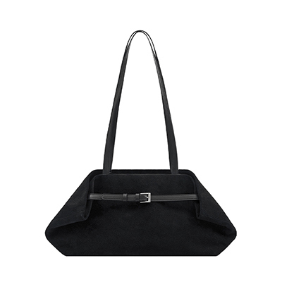 【BLANK SPACE】★限時優惠5折↘Zoey 麂皮兩用肩揹包(黑色)