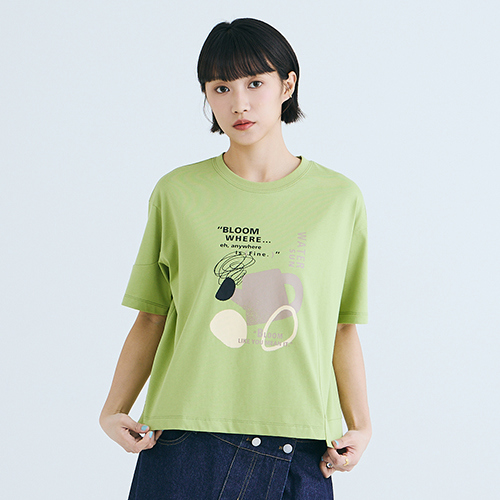 【E-WEAR】神秘澆水器 印花純棉上衣 - 三色