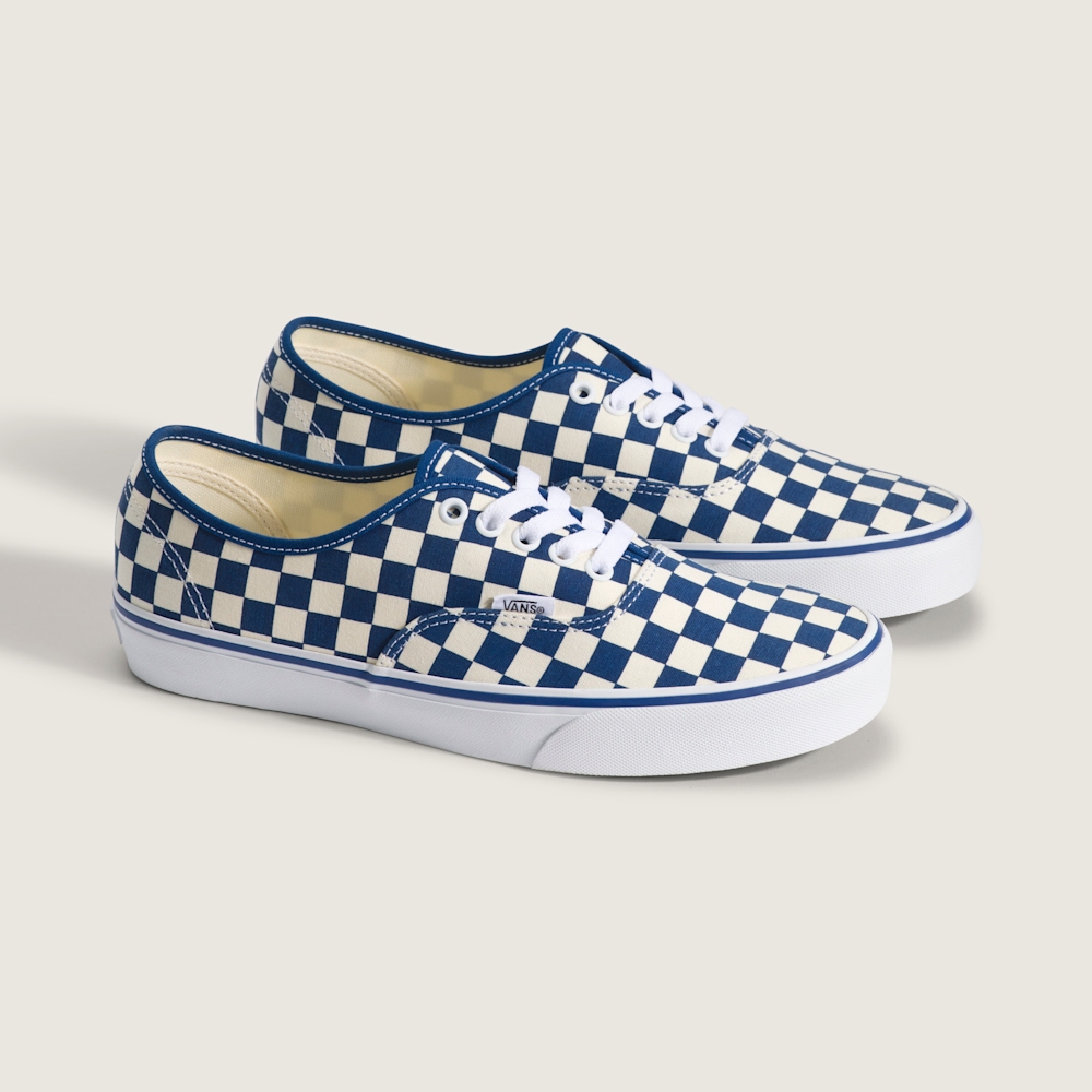 Authentic 藍色棋盤格滑板鞋