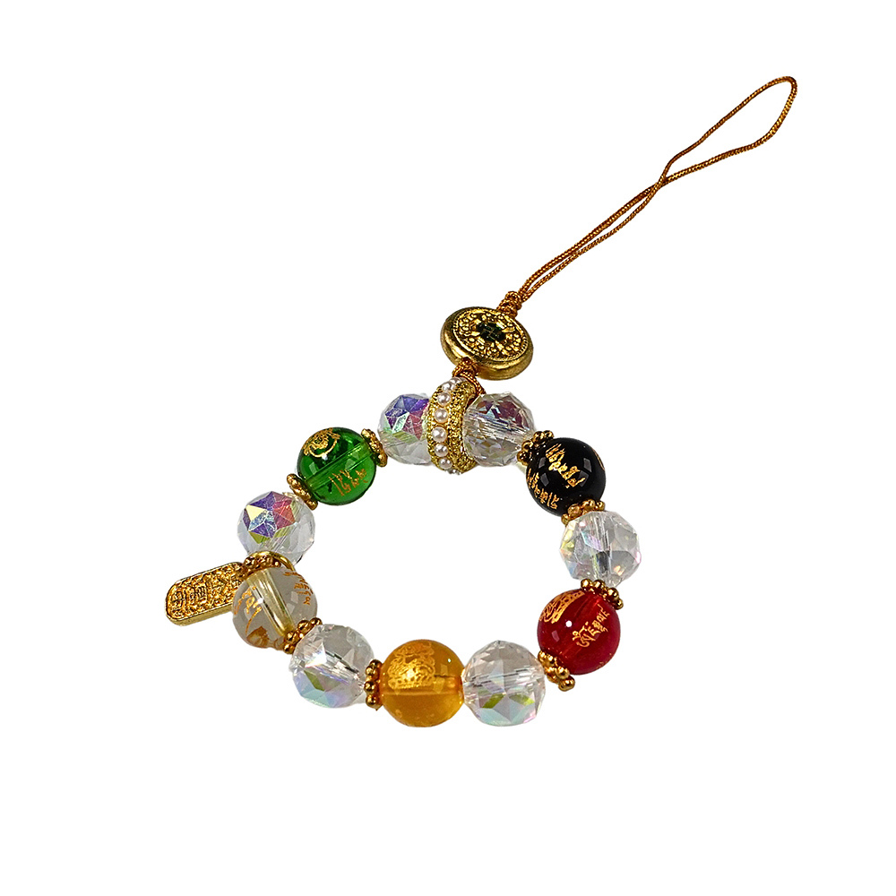 黃財神琉璃掛飾(護佑平安/招財運/安定心神)