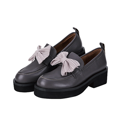 【ALL BLACK】絲綢蝴蝶結厚底鞋(女王節DM商品)