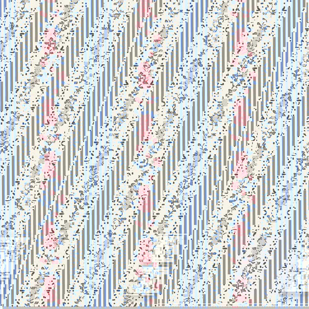 【2026年特別版新品預購】Tilda Something Blue 藍釉棉布: 藍色克拉梅 110164