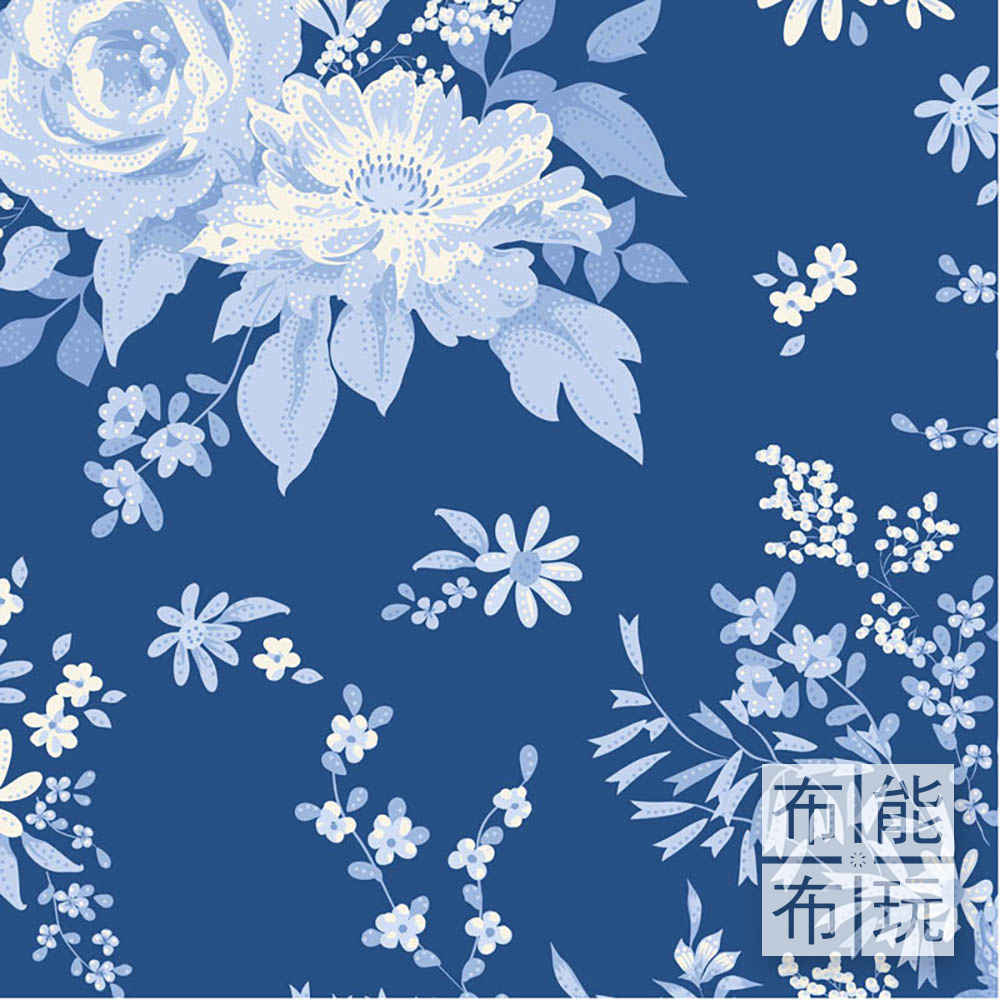 【2026年特別版新品預購】Tilda Something Blue 藍釉棉布: 夜色野花園 100677