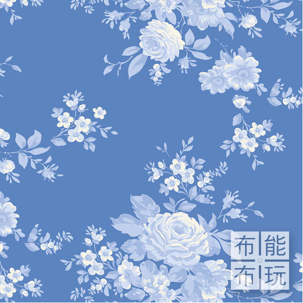 【2026年特別版新品預購】Tilda Something Blue 藍釉棉布: 矢車菊藍色頌歌 100674