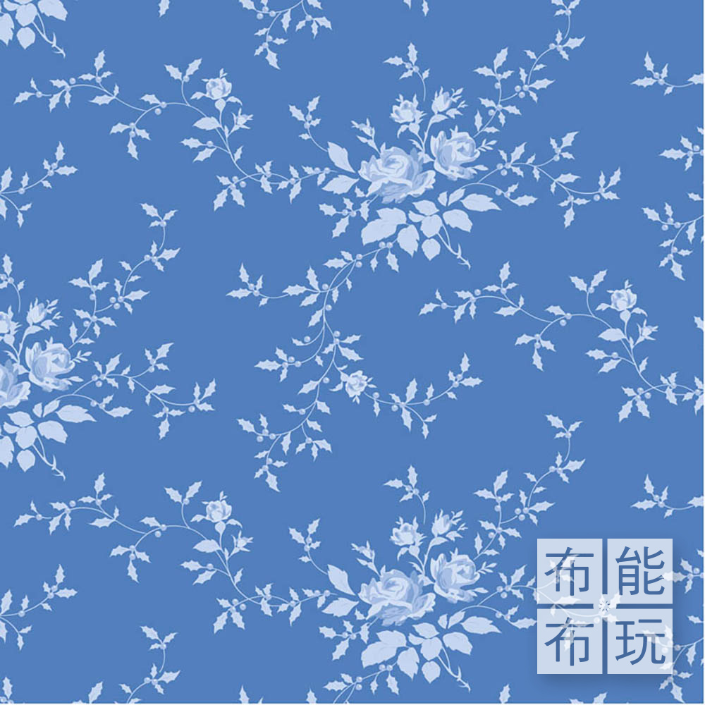 【2026年特別版新品預購】Tilda Something Blue 藍釉棉布: 矢車菊藍色諾爾 100671