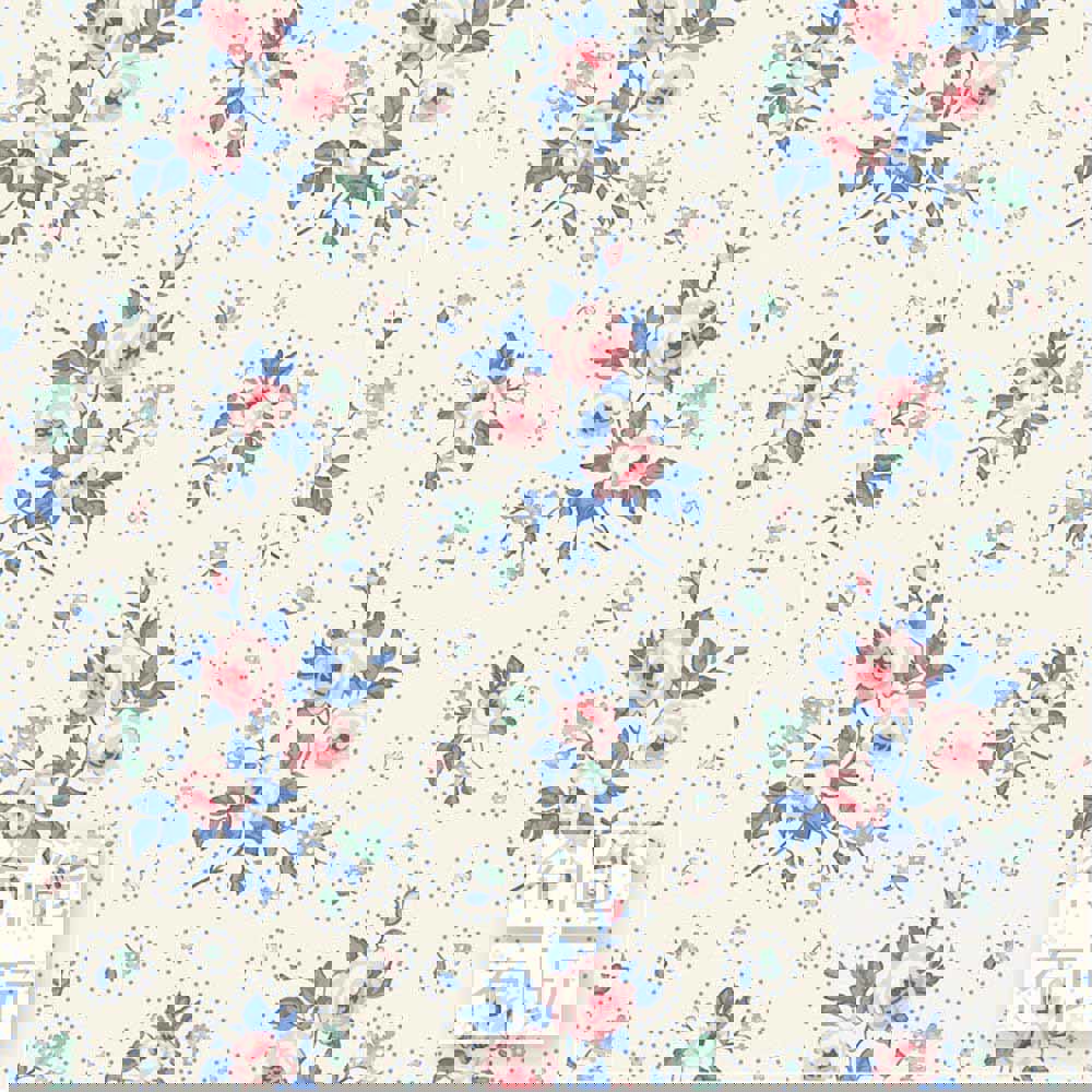 【2026年特別版新品預購】Tilda Something Blue 藍釉棉布: 奶油色初吻 100669