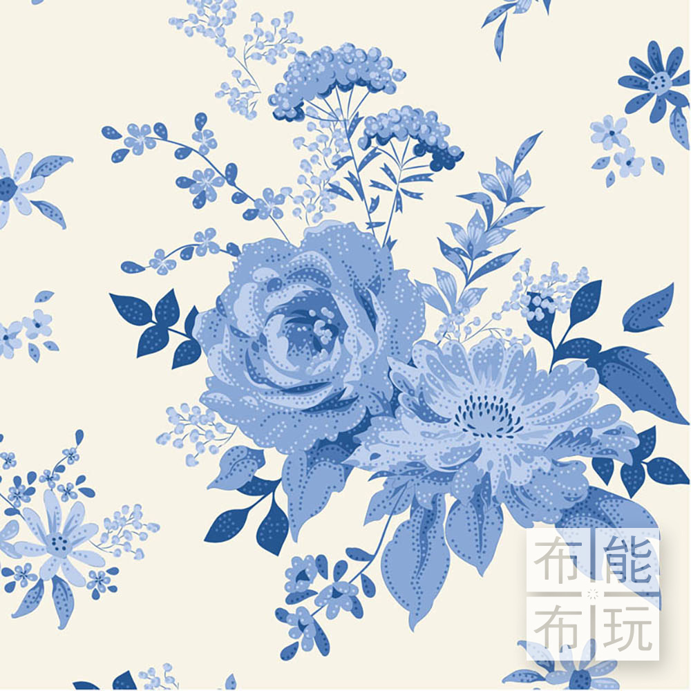 【2026年特別版新品預購】Tilda Something Blue 藍釉棉布: 藍色野花園 100667