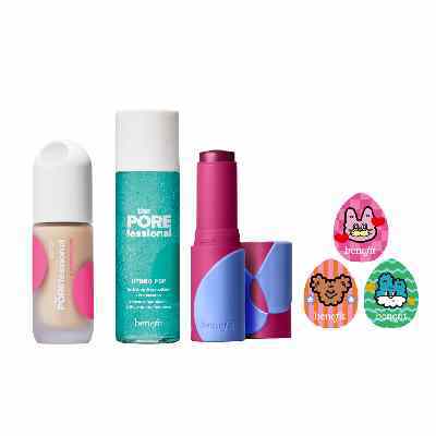 【benefit】零毛孔冰透底妝組(PORE不及待舒緩毛孔保濕精華+嘖嘖稱齊持久零毛孔粉底液(任選色)+果汁冰透腮紅棒(任選色)+波波冰狗室手指粉撲*1(盲包)(女王節DM商品)