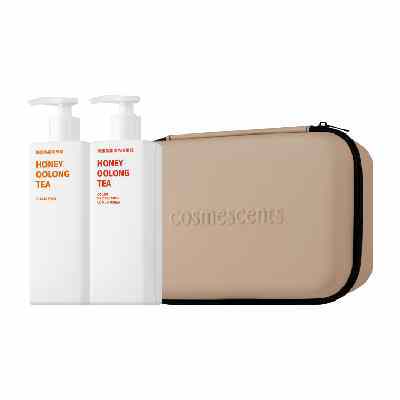 【cosmescents】一日茶道蜂蜜烏龍洗髮精400ml+潤色精華乳400ml+愛地球禮盒(女王節DM商品)