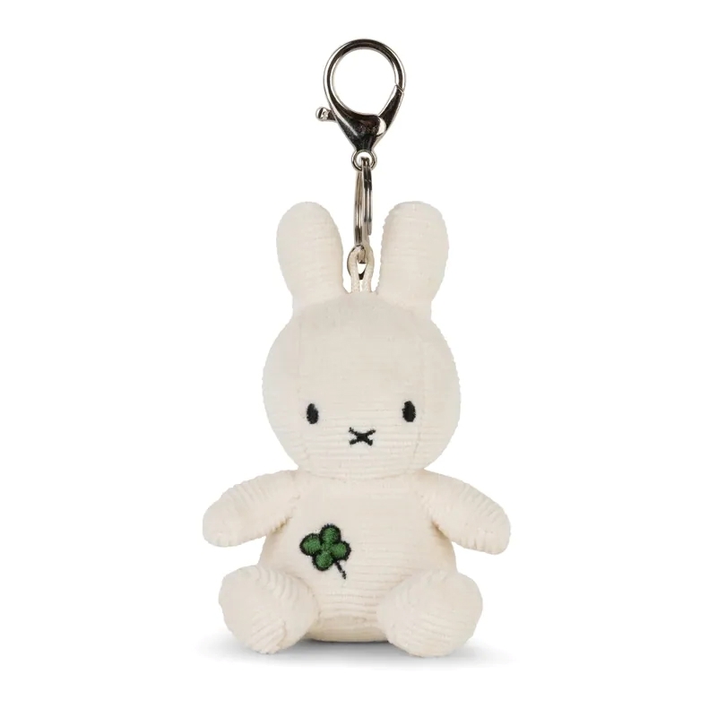 BON TON TOYS Miffy米菲兔幸運草鑰匙圈-象牙白 10cm