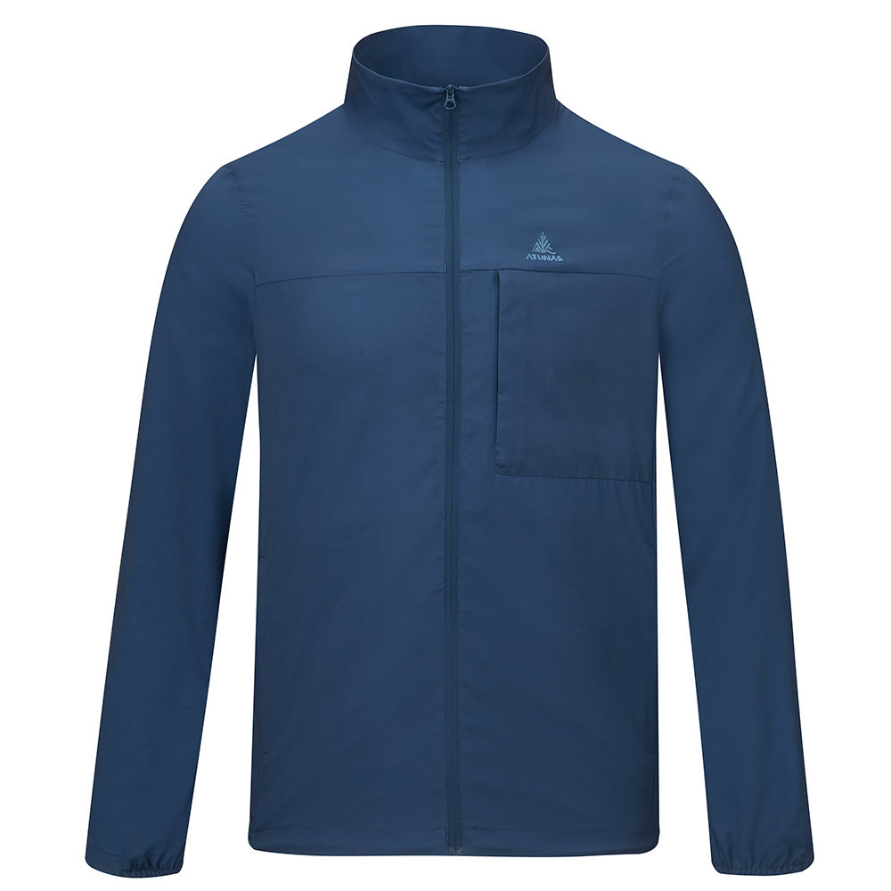 男款蚊瘋不動涼感外套(A1GA2602MC深藍/環保再生循環回收/風衣/防曬/輕薄透氣)