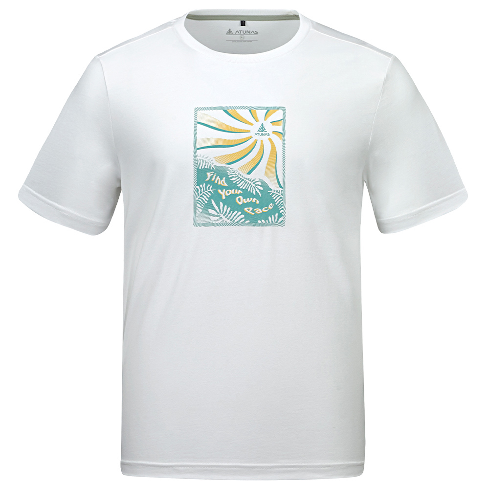 男款ATUNAS-TEX短袖T恤(A2TS2612M白/透氣/快乾排汗/夏日百搭)