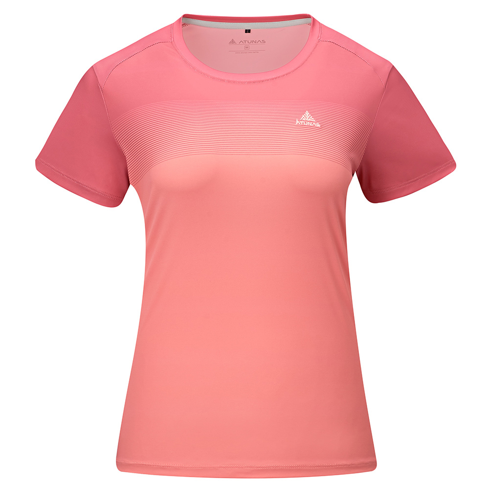 女款循環酷涼節能抑菌短袖T恤(A1TS2605WC胭脂紅/涼感透氣/抑菌抗臭/快乾排汗/抗紫外線)