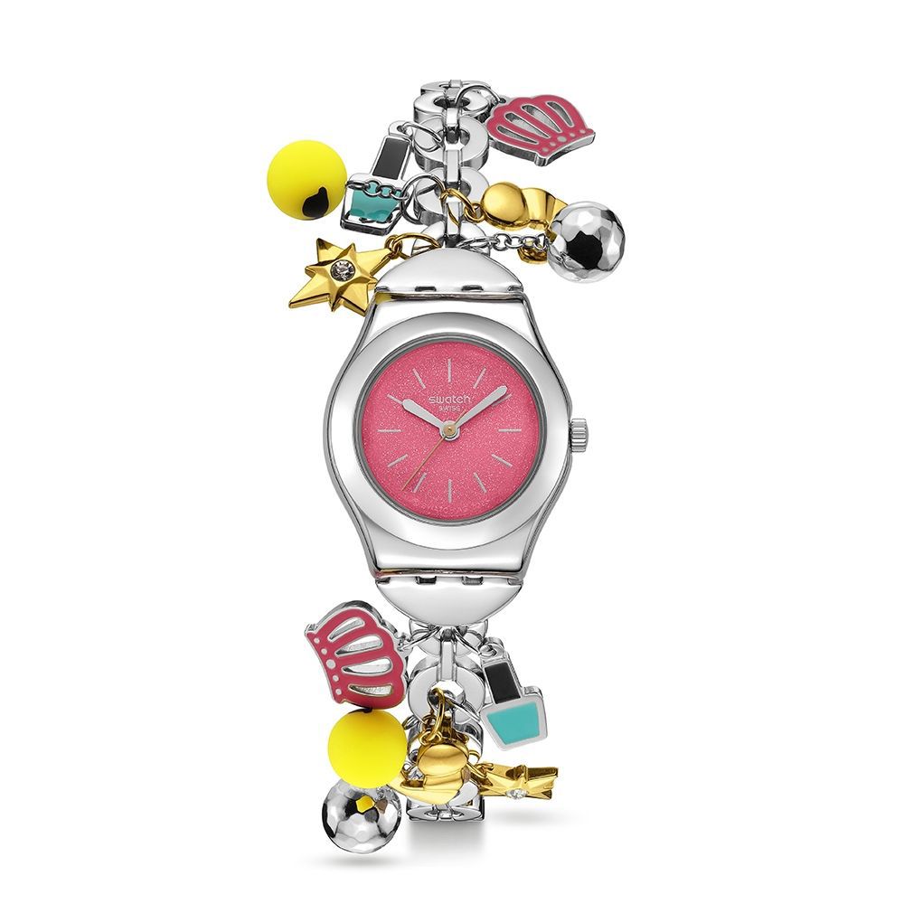 【swatch】THE CHARM OF MOM 金屬手錶/女錶/瑞士製造 YSZ101G (25mm)