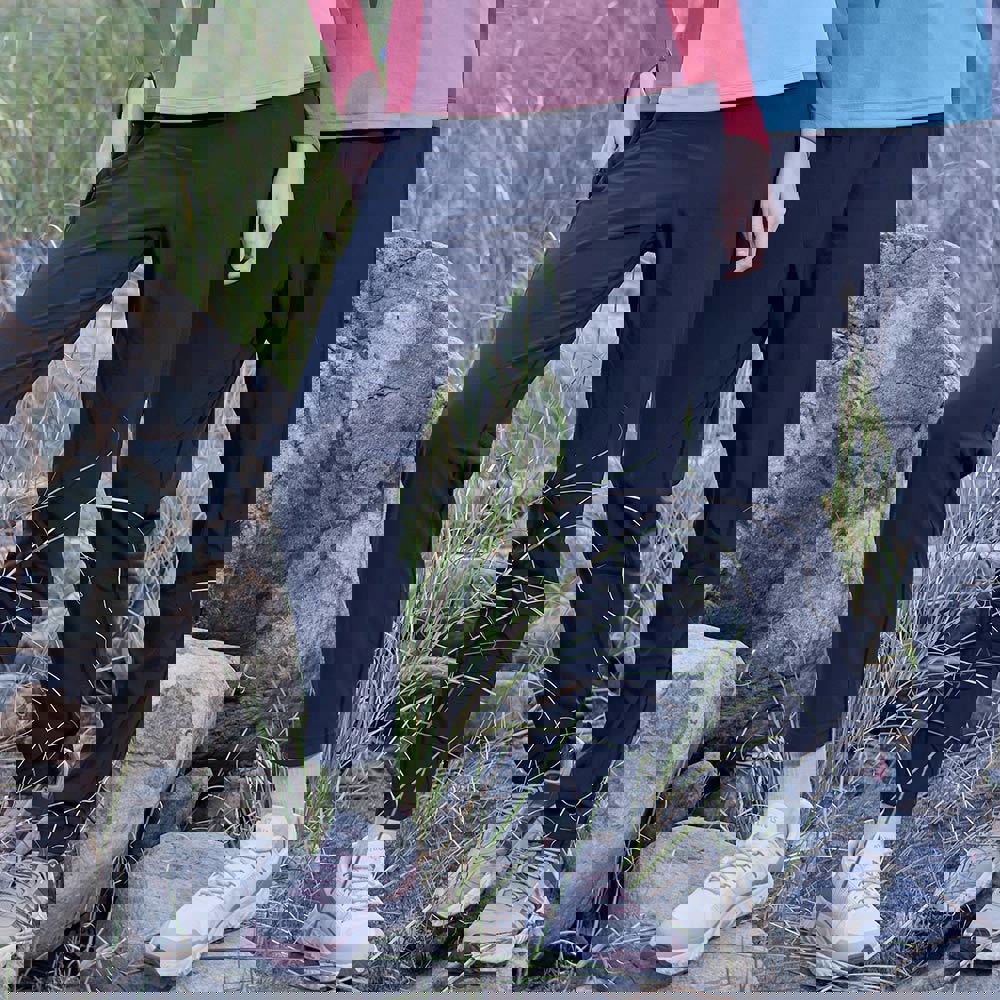 女輕彈健步褲(A1PA2604W黑/機能長褲/彈性長褲/休閒健行褲)