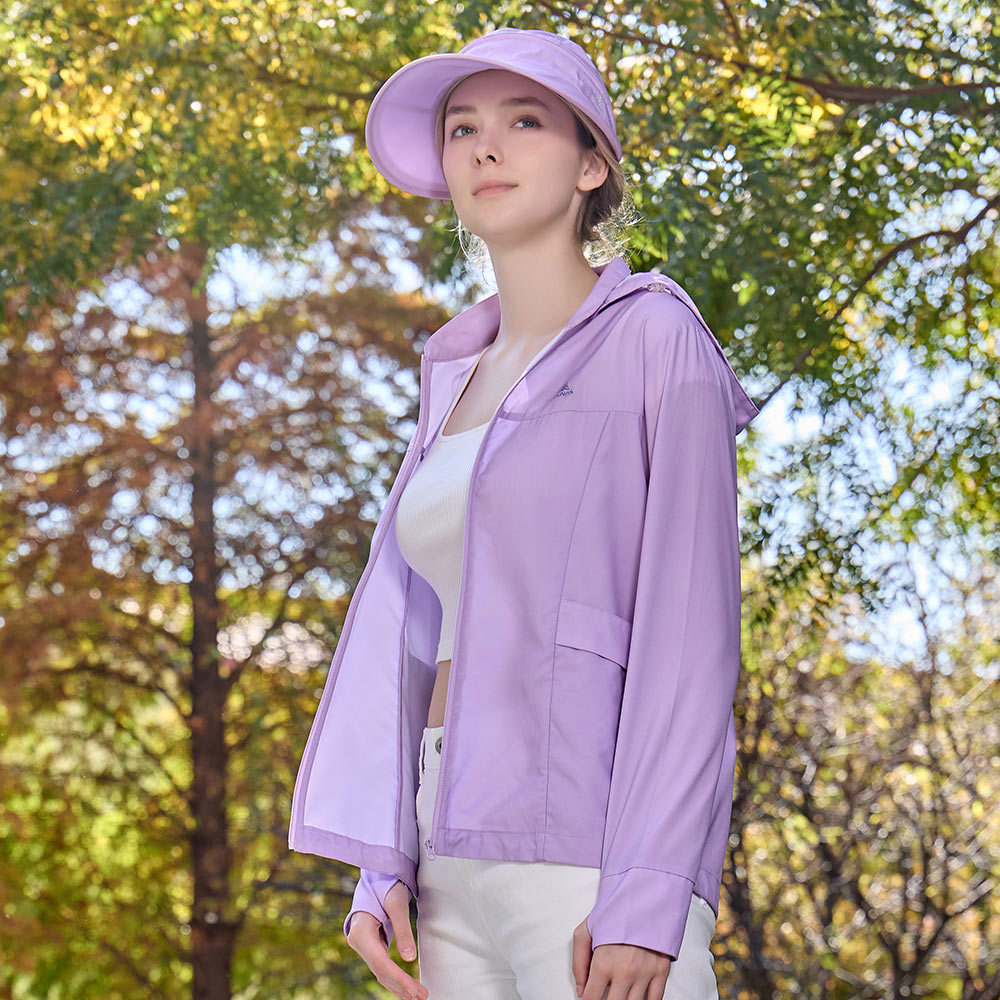 女款玩美肌光防曬外套/透氣外套/防曬美肌(A1GA2609W馬卡龍紫/穿的保養品 )