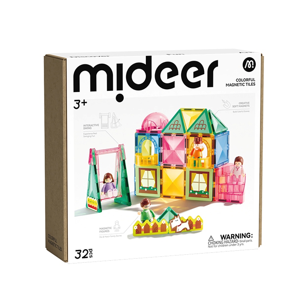MiDeer 多彩透光磁力片-可愛的家(32pcs)
