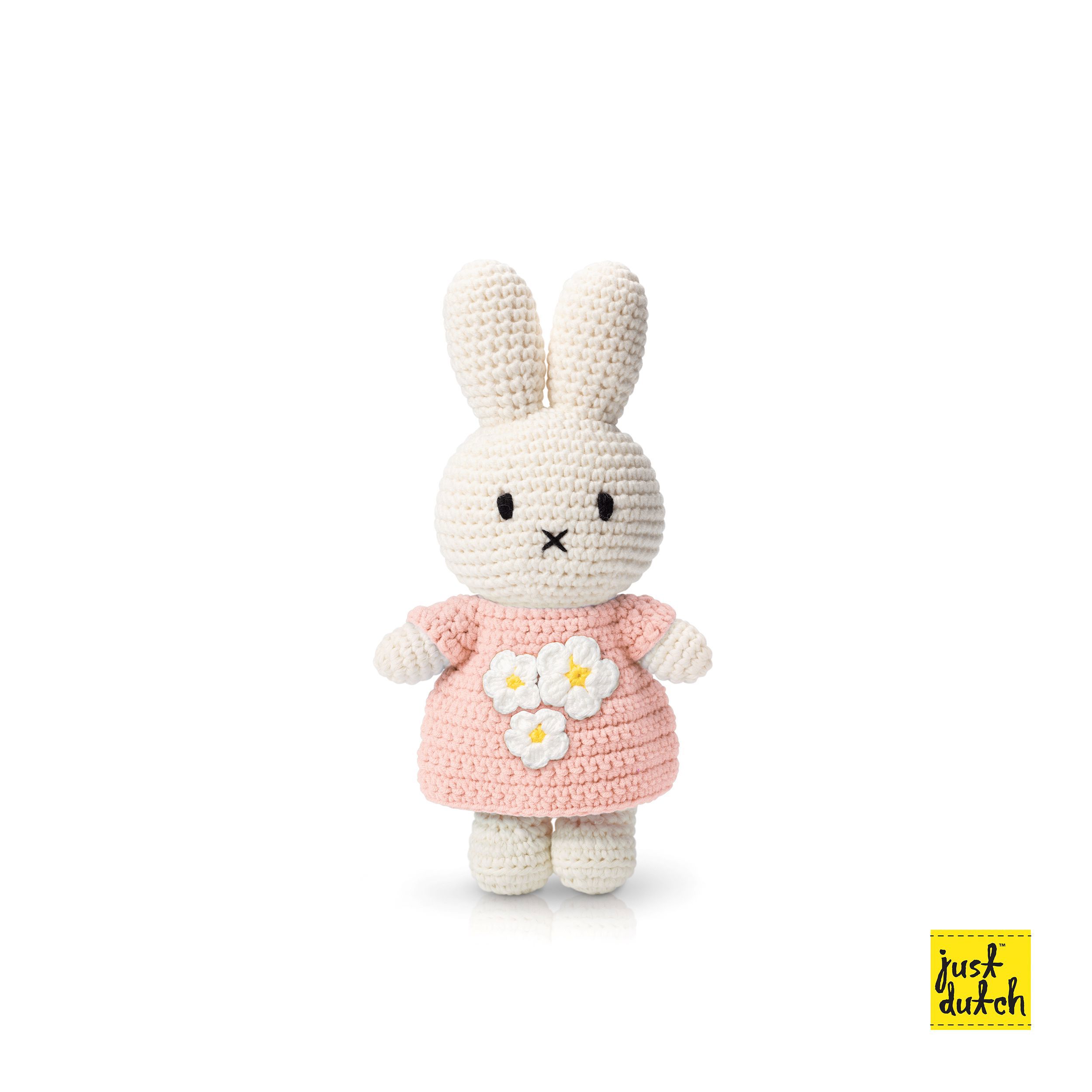Just Dutch Miffy 手工編織 娃娃 - 生日花朵-粉紅色洋裝