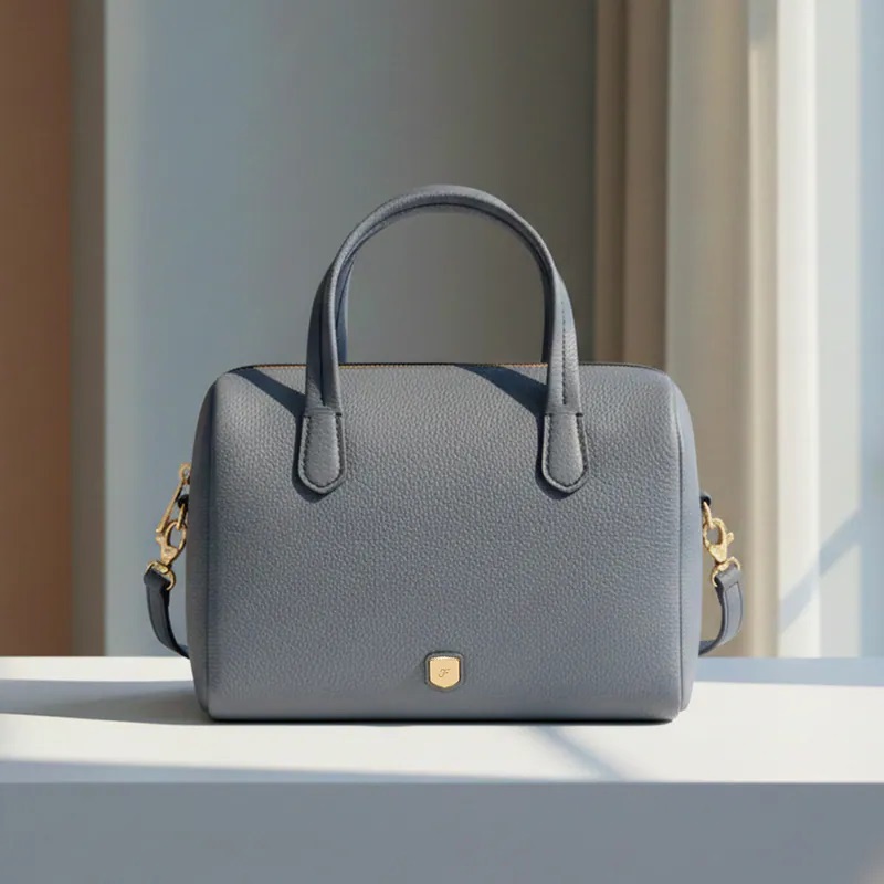 【FOSSIL】Lainey 真皮 波士頓包-藍色 ZB11168450