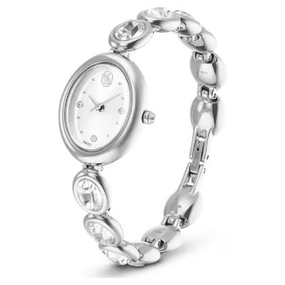 【Swarovski 施華洛世奇】Imber oval 手錶 (長瑞士製造 金屬手鏈 銀色 不銹鋼) (5740826)