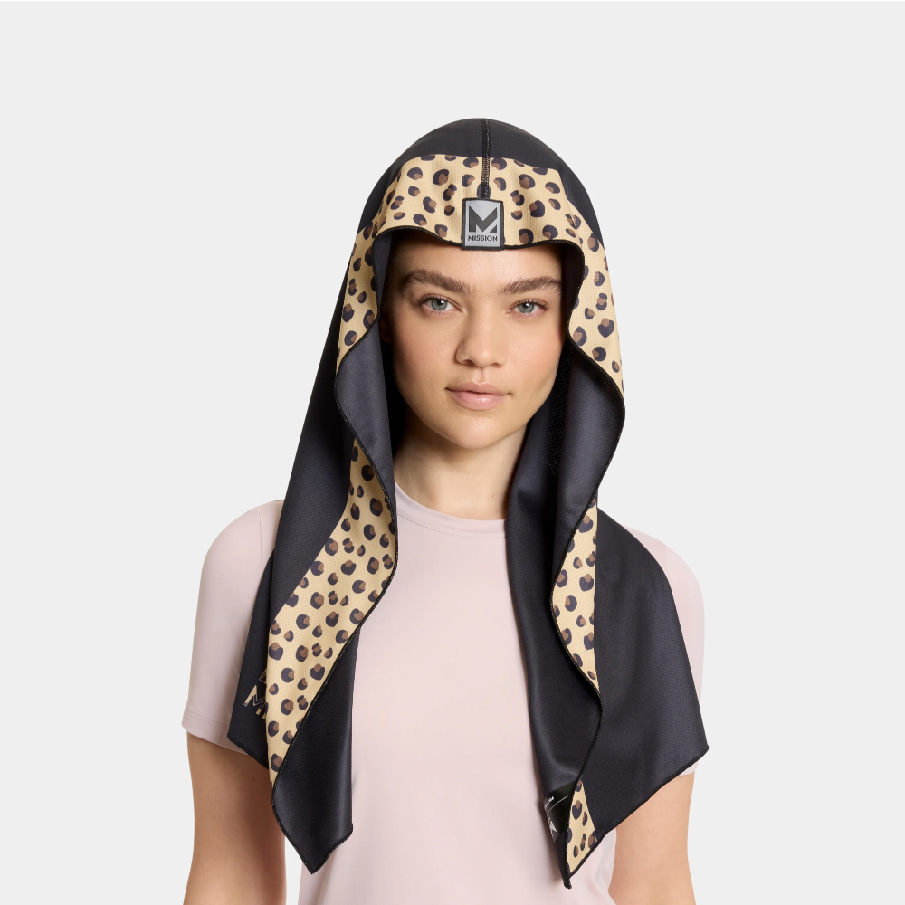 【Mission】美國水冷瞬涼連帽運動巾- Hoodie Towels 豹紋
