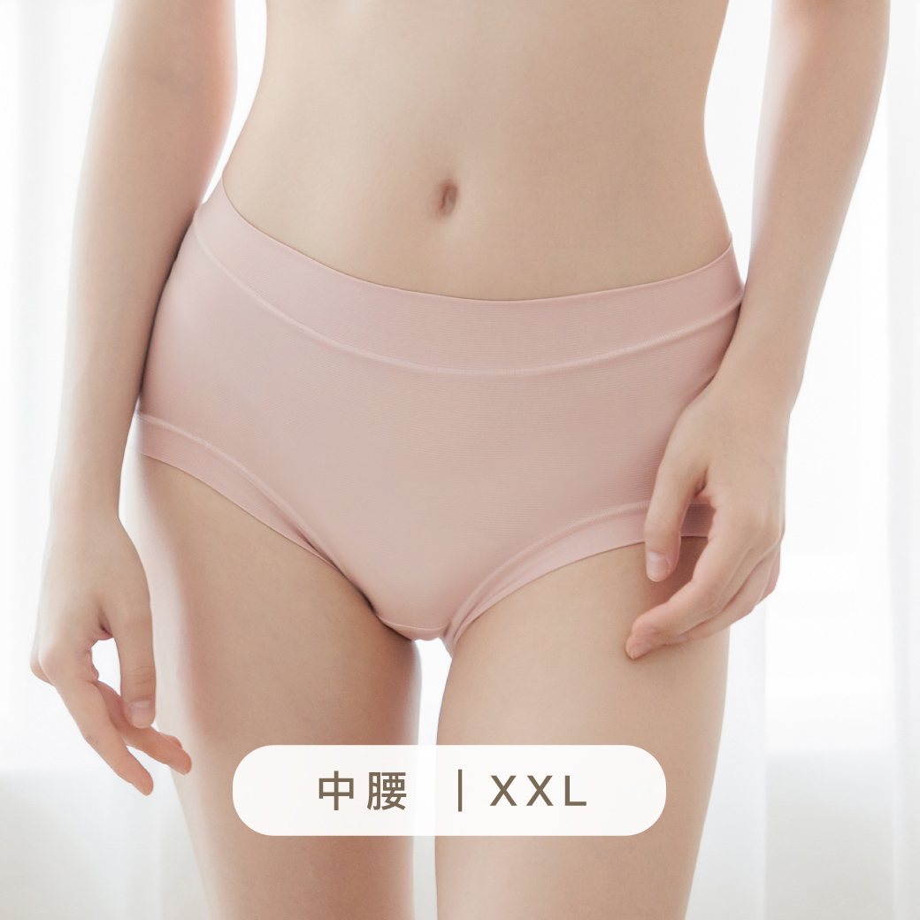 【ɴᴇᴡ 新品】XXL 涼感舒服蕾・中腰輕透零著感內褲｜珍珠粉 #2213