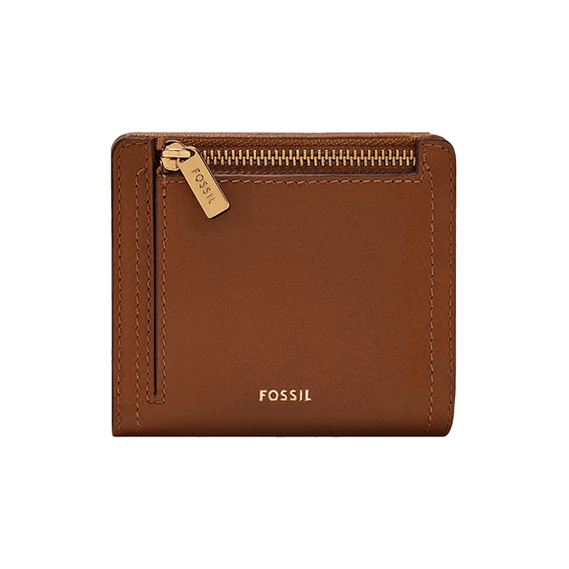 【FOSSIL】限時9折↘Logan 真皮RFID防盜短夾-棕色愛心壓紋 SL10097388