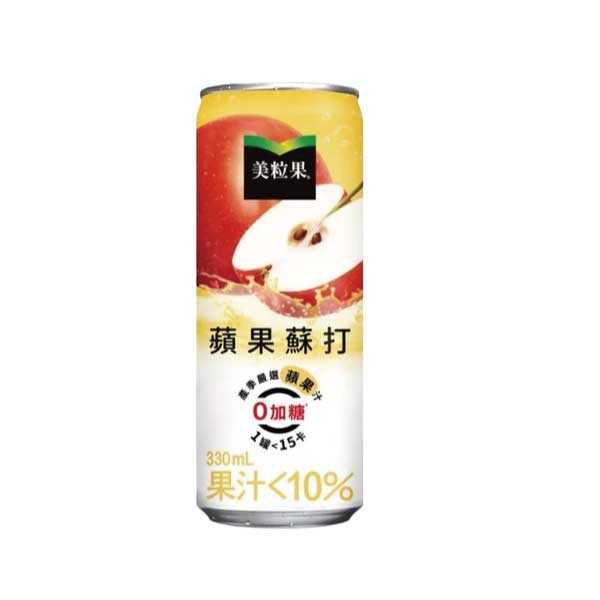 美粒果零加糖蘋果蘇打330ml