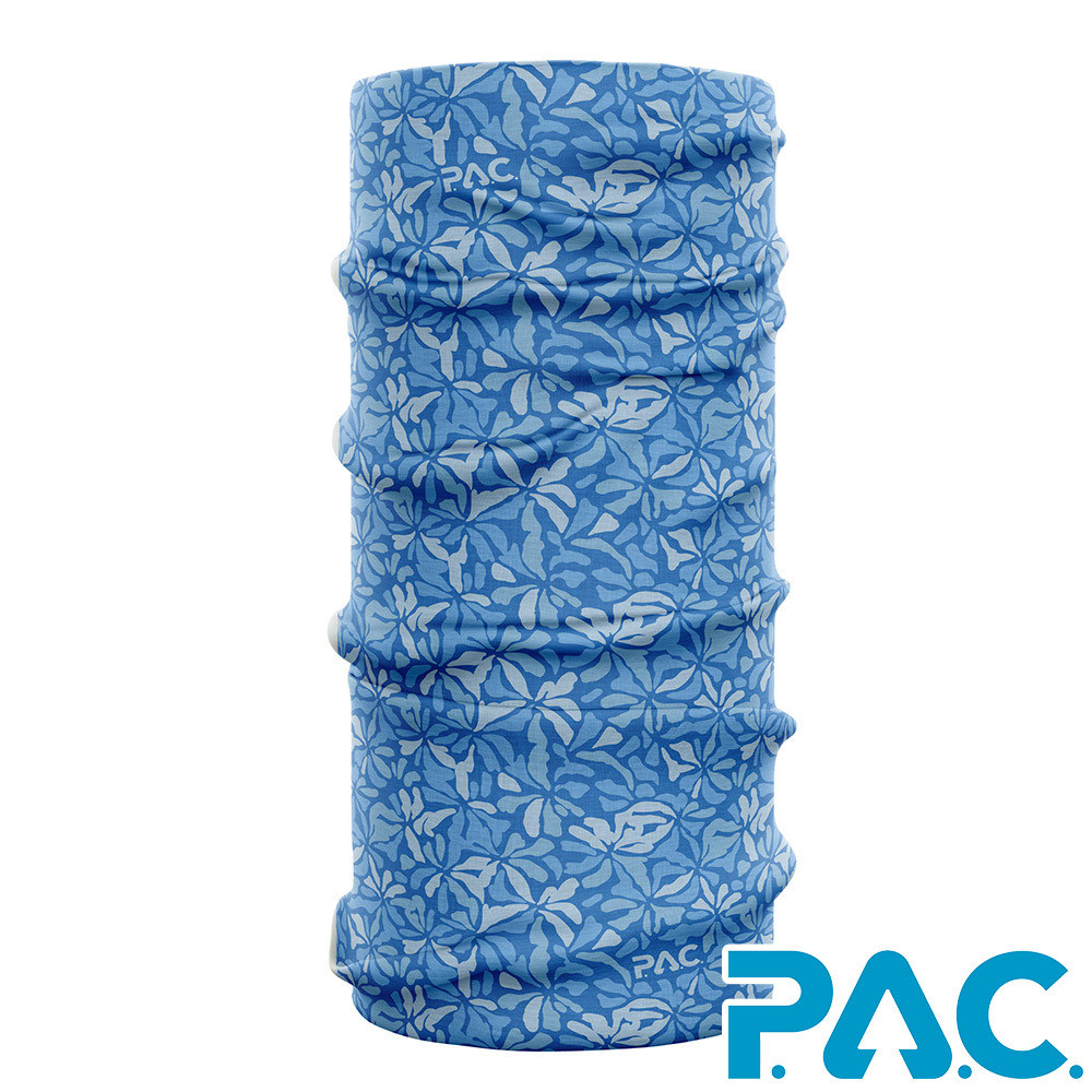 【PAC 德國】經典抗UV快乾頭巾(PAC8890319碧藍花朵/透氣頭巾/抗臭頭巾/快乾頭巾/涼感頭巾)