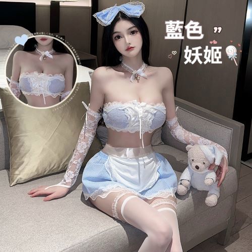 FACEstyle 台灣出貨 藍色妖姬甜美女傭制服 情趣內衣 性感誘惑 角色扮演 COSPLAY 情趣用品 制服控 高級情趣性感内衣褲 床上挑逗誘惑內褲 丁字褲 透視鏤空內褲 情趣內衣褲 雷絲邊 情趣內褲 色情內褲 情慾內褲 免脫內褲 角色扮演 OL內褲 小三內褲 挑逗內褲 勾引內褲