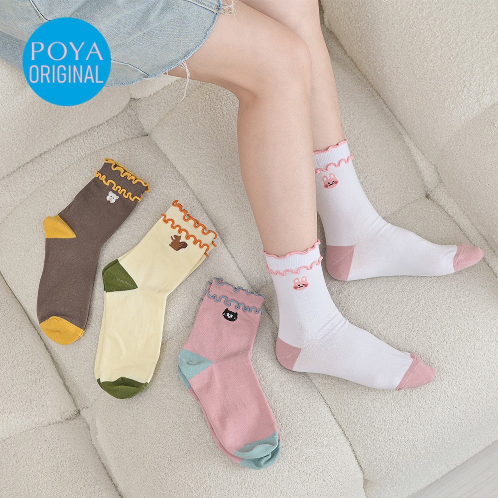 POYA SHINE2U 捲捲動物3/4襪-多款任選