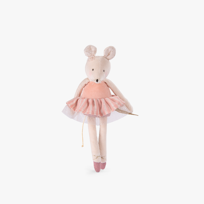 法國 Moulin Roty 小小舞蹈學校-粉色老鼠玩偶 31cm
