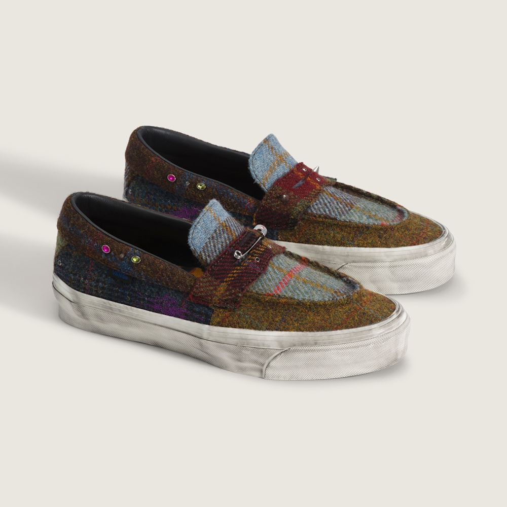 Vans x Harris Tweed Premium LX Loafer 53 咖啡色/藍色格紋樂福鞋
